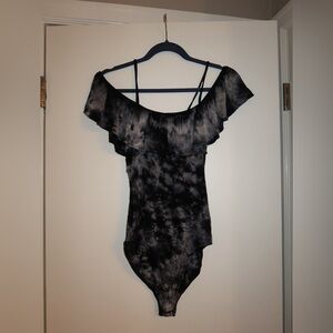 Women's Black Tie-Dye Bodysuit